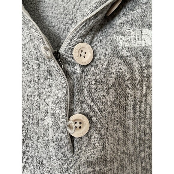 THE NORTH FACE - Gray Dark Women's Jacket Beautiful Buttons Hooded - Picture 4 of 8